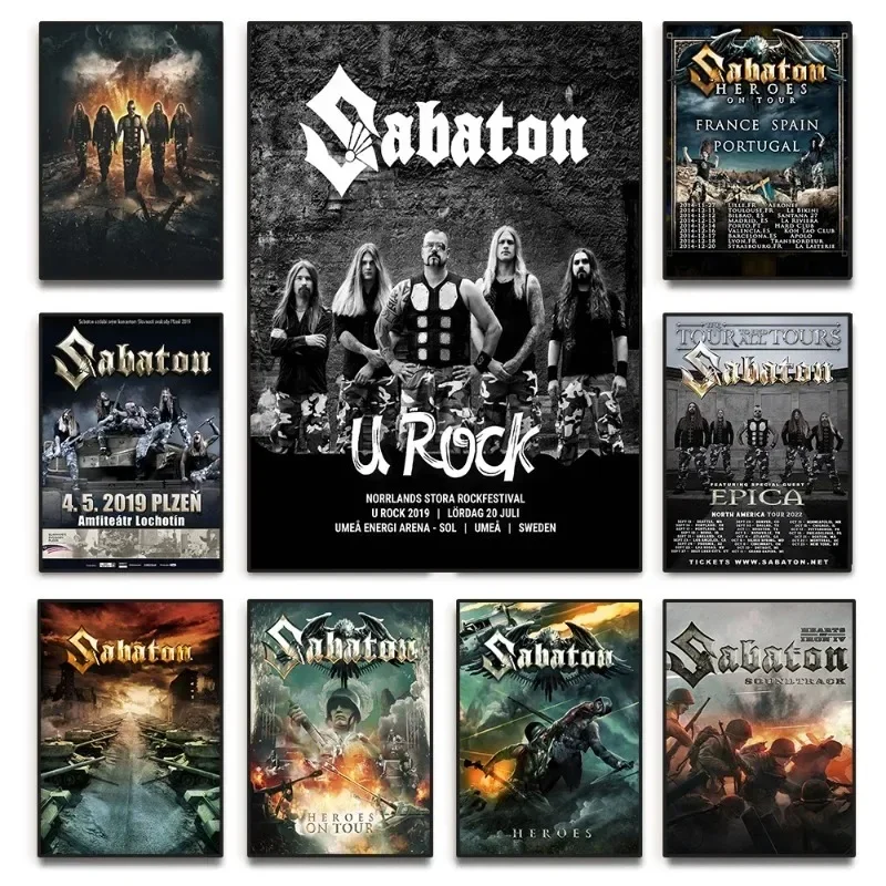 Capa do álbum de música sabaton heavy metal banda imprime cartaz pintura em tela arte da parede para sala estar quarto decoração casa presente