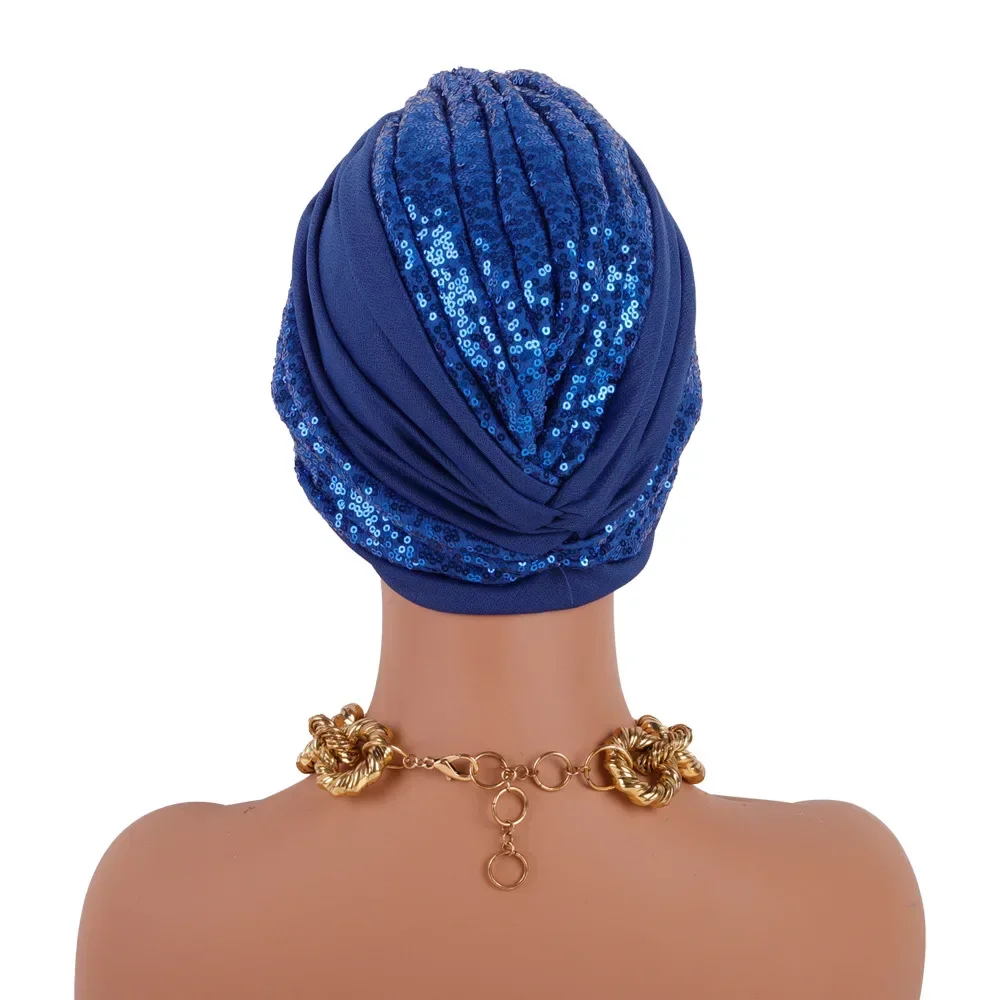 Musulmano Hijab Berretti Interni Donne Paillettes Berretti Turbante Africano Testa Femminile Avvolge India Cappello Islamico Copricapi Perdita di Capelli Chemio Cofano