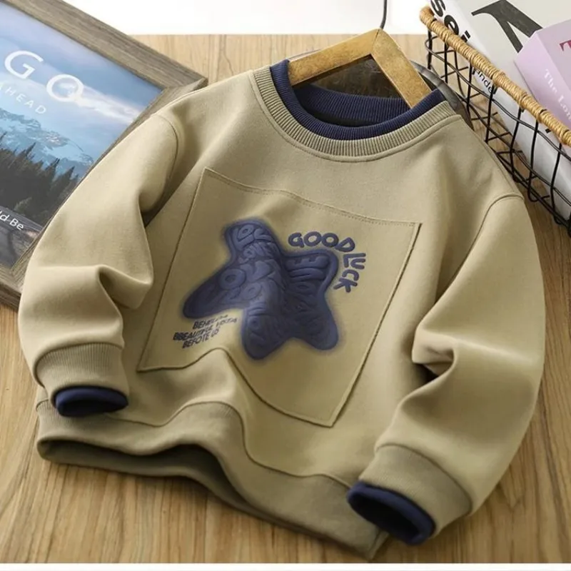 4-15Y Boys Hoodies Sweatshirts Cotton Tops Outwear Purple Spring Autumn Kids Sport Uniforms Children's Clothing image 5