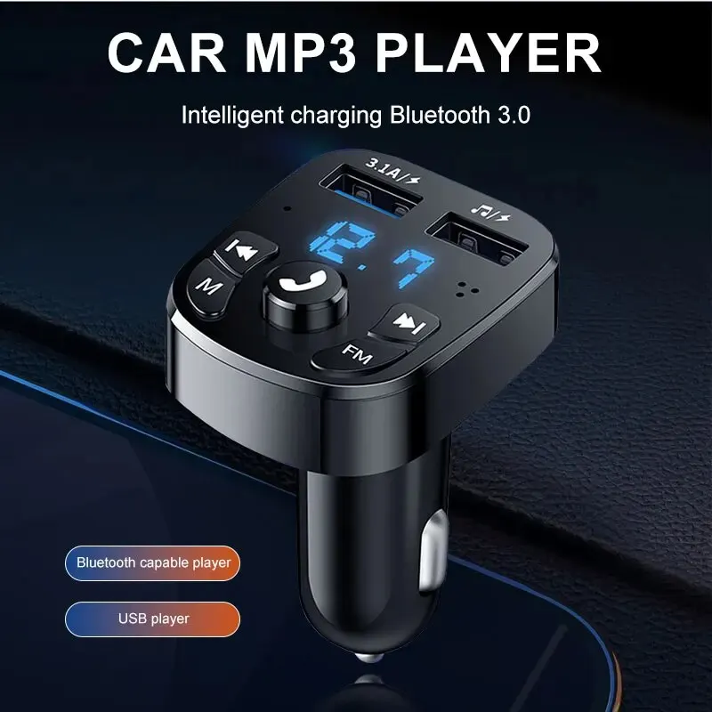 Car Bluetooth Mps Player Single Port Fast Charging Hands Free Call Usb Flash Drive Plug And Play Bluetooth Receiver