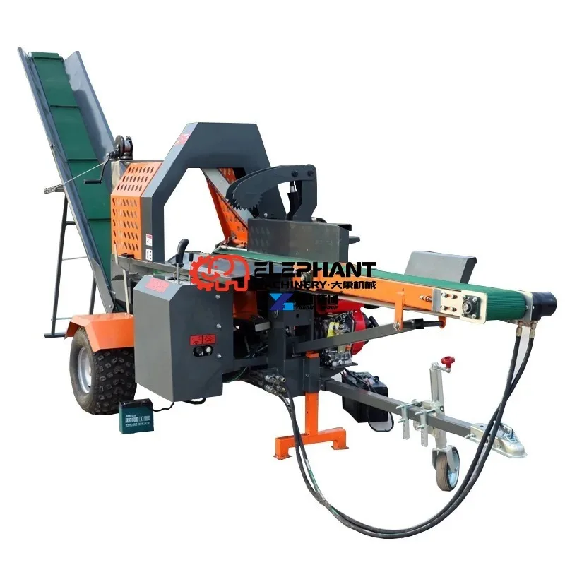 Heavy-Duty Petrol Hydraulic 20t Firewood Processor Log Splitter Wood Processor with Hydraulic Sawing