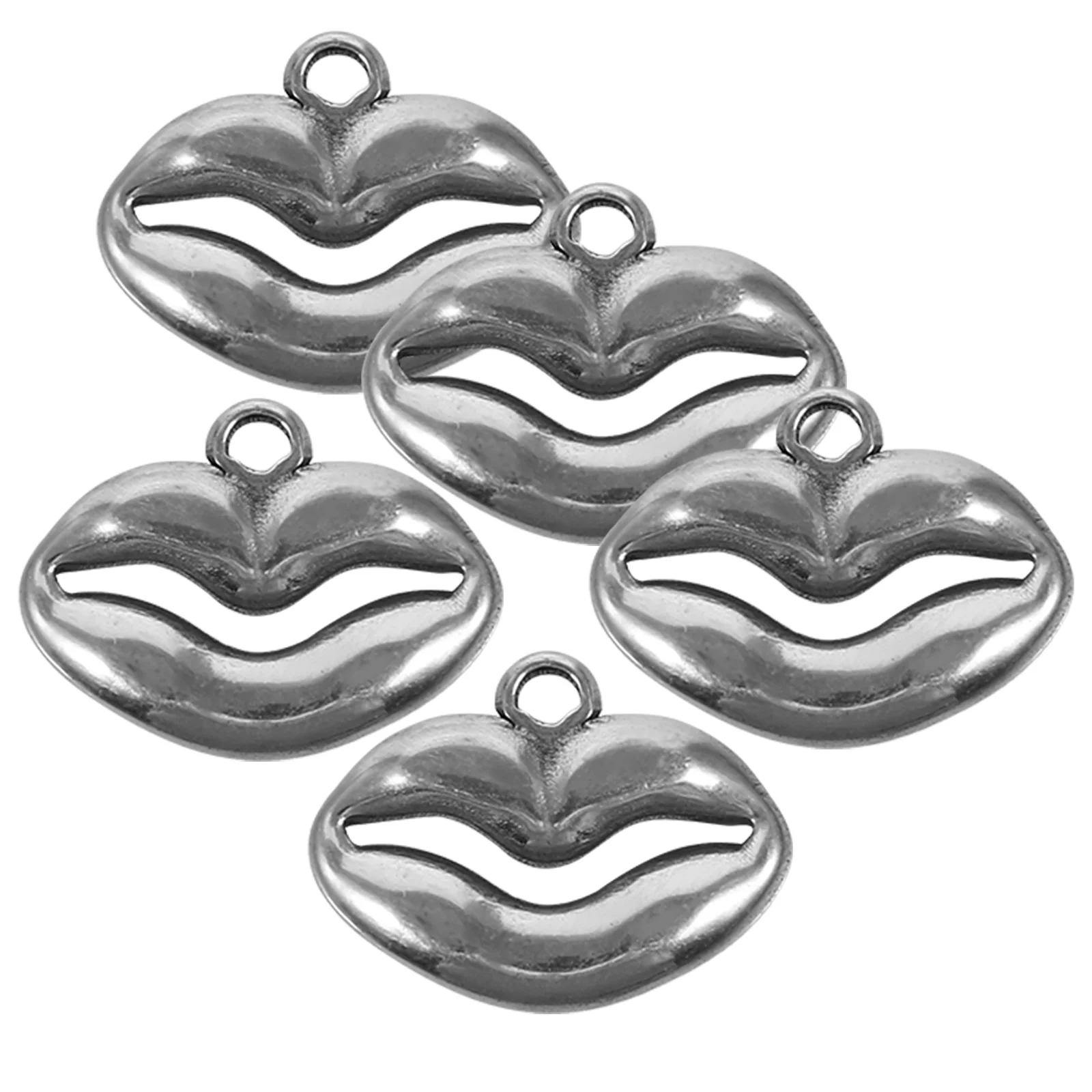 

5pcs Stainless Steel Lip Charms DIY Jewelry Making Pendant Women Bracelet Necklace Keychain Decorative Accessories Durable