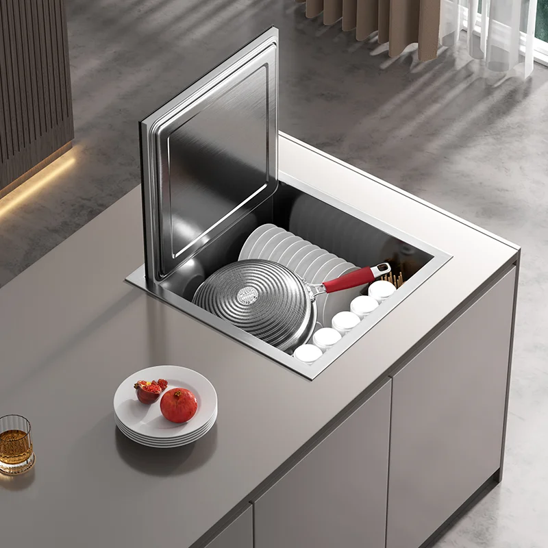 

Electric Stainless Steel Countertop Dishwasher for Singles & Couples 1-Hour Cycle 5 Place Settings for RV Use