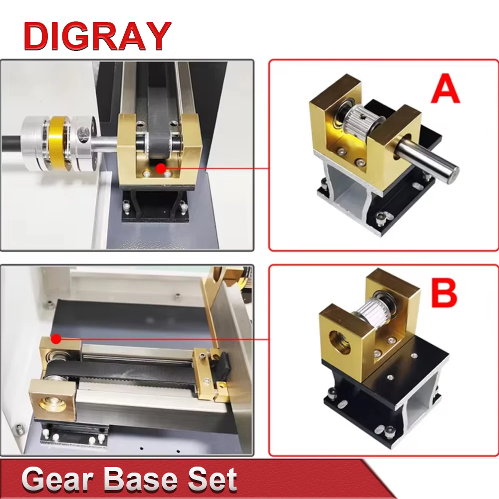 DIGRAY  Gear Base Set Machine Mechanical Parts Guide Rail Set for Co2 Laser Engraving Cutting Machine