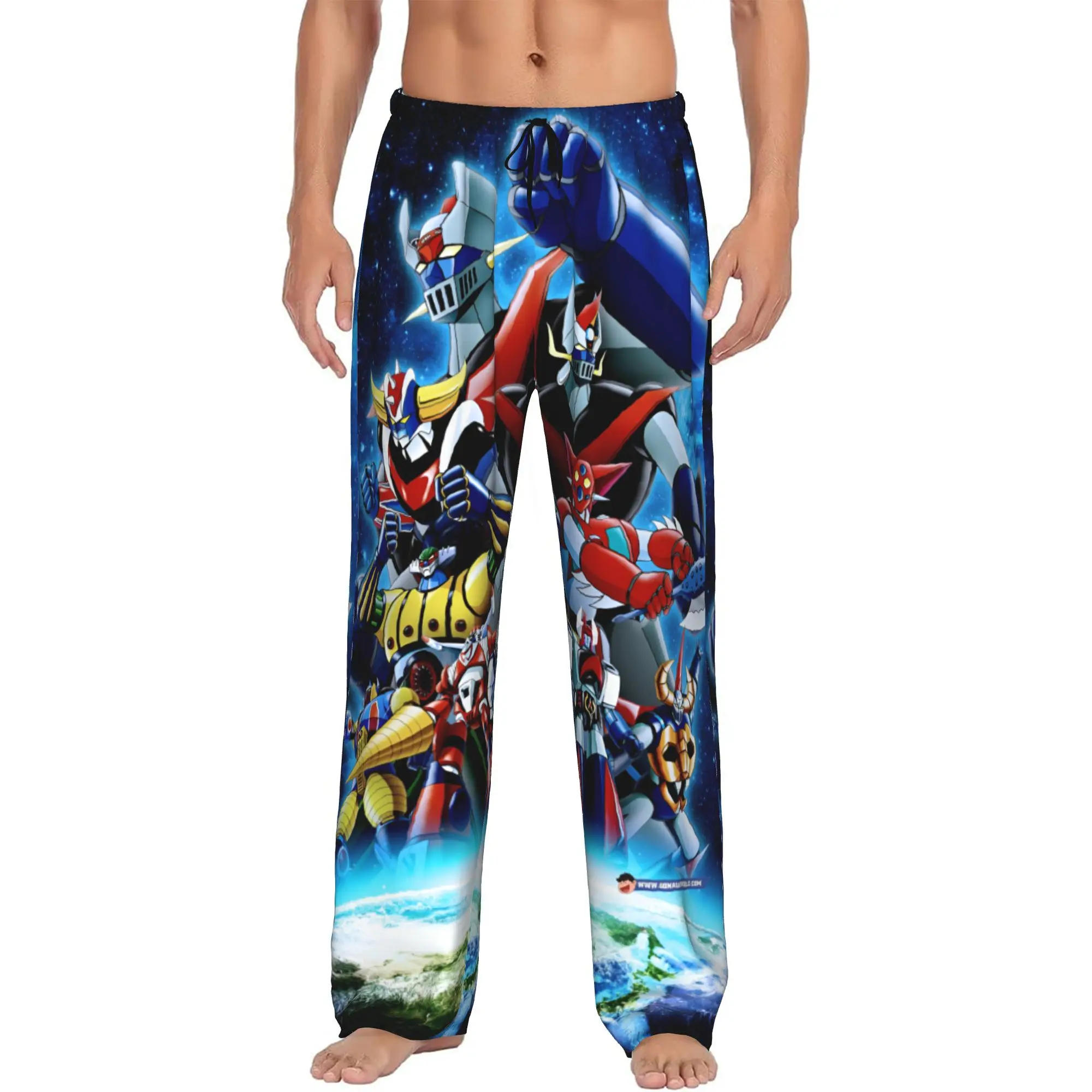 Custom Printed Men's M-Mazingered Z Pajama Pants Super Robot Sleepwear Sleep Lounge Bottoms with Pockets