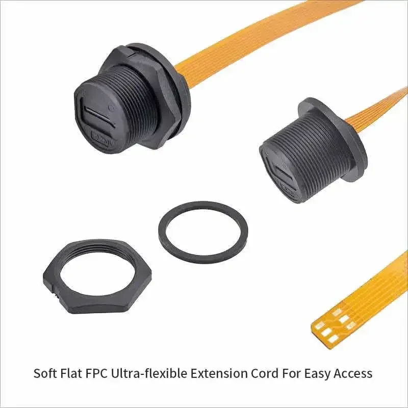 TF Mini SIM Card Adaptor Waterproof IP67 Panel Mount Connector SDTF Interface SIM Card Socket Data Flexible FPC Extension Cable