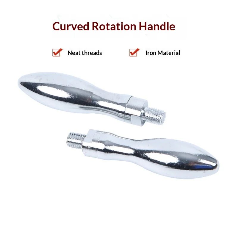 2PCS Surface Chrome Plated Iron Curved Gourd-Shaped Rotating Handles Machine Tool Handle Knobs Handwheels Hardware Accessories