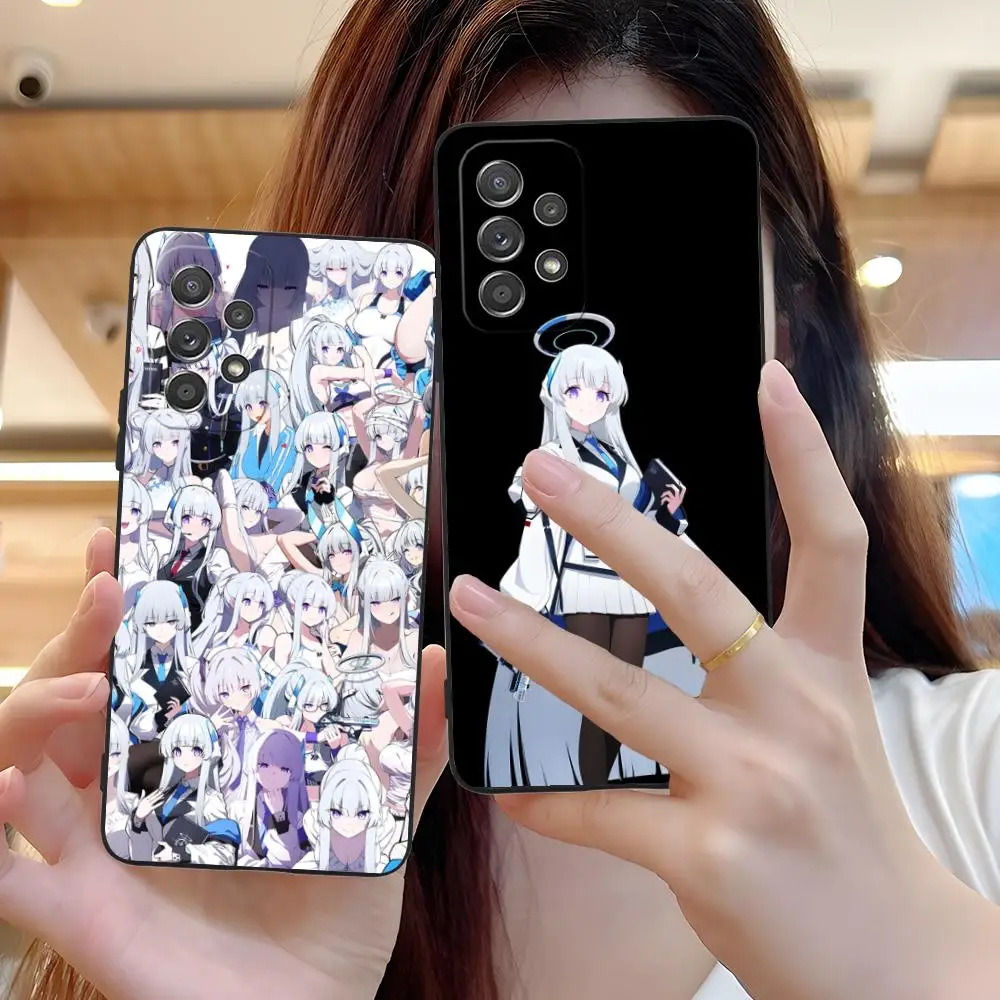 الأزرق الأرشيف Ushio Noa قضية الهاتف لسامسونج غالاكسي M55 54 42 35 34 33 32 23 22 15 14 13 12 F55 5G غطاء ملون جميل