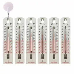 6pc Wall Hang Thermometer Indoor Outdoor Garden House Garage Office Room Hung Logger Straight Plate Temperature Meter