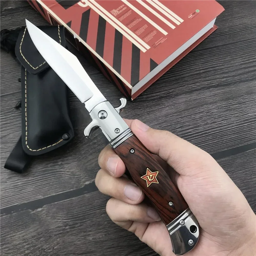 Russian Finka NKVD KGB Outdoor Hunting Tactical Folding Pocket Knife Military Quick Opening Camping Hand Tools