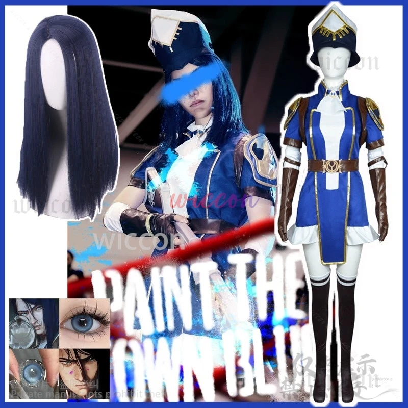 Caitlyn Kiramman Cosplay Anime Game Lol The Sheriff Of Piltover Costume Halloween Christmas Carnival Suit Wig Uniform Customized