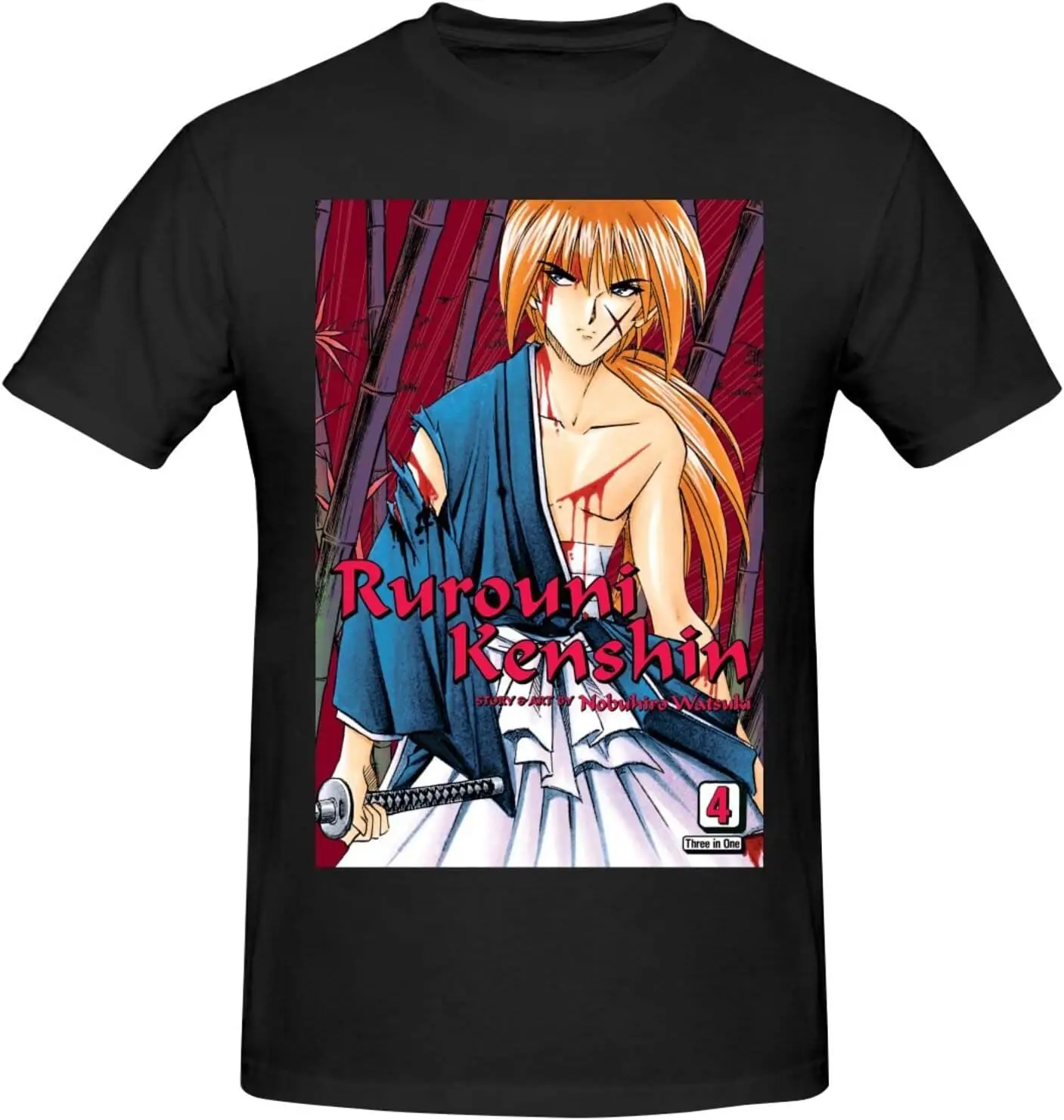 

Rurouni Kenshin Shirt Men's Personalised Crew Neck Short Sleeve T Shirt Cool Casual Tops Deep Heather