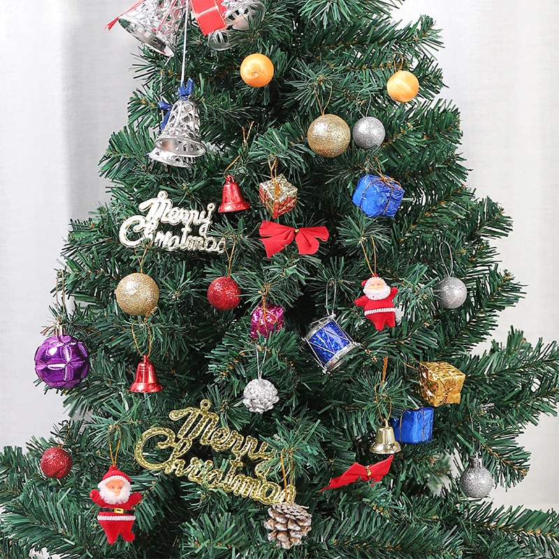 10/13/14Pcs/lot Mini Christmas Bells Small Balls Pine Cones  Ornament Tree Hanging Pendant for Christmas New Year Party Decor