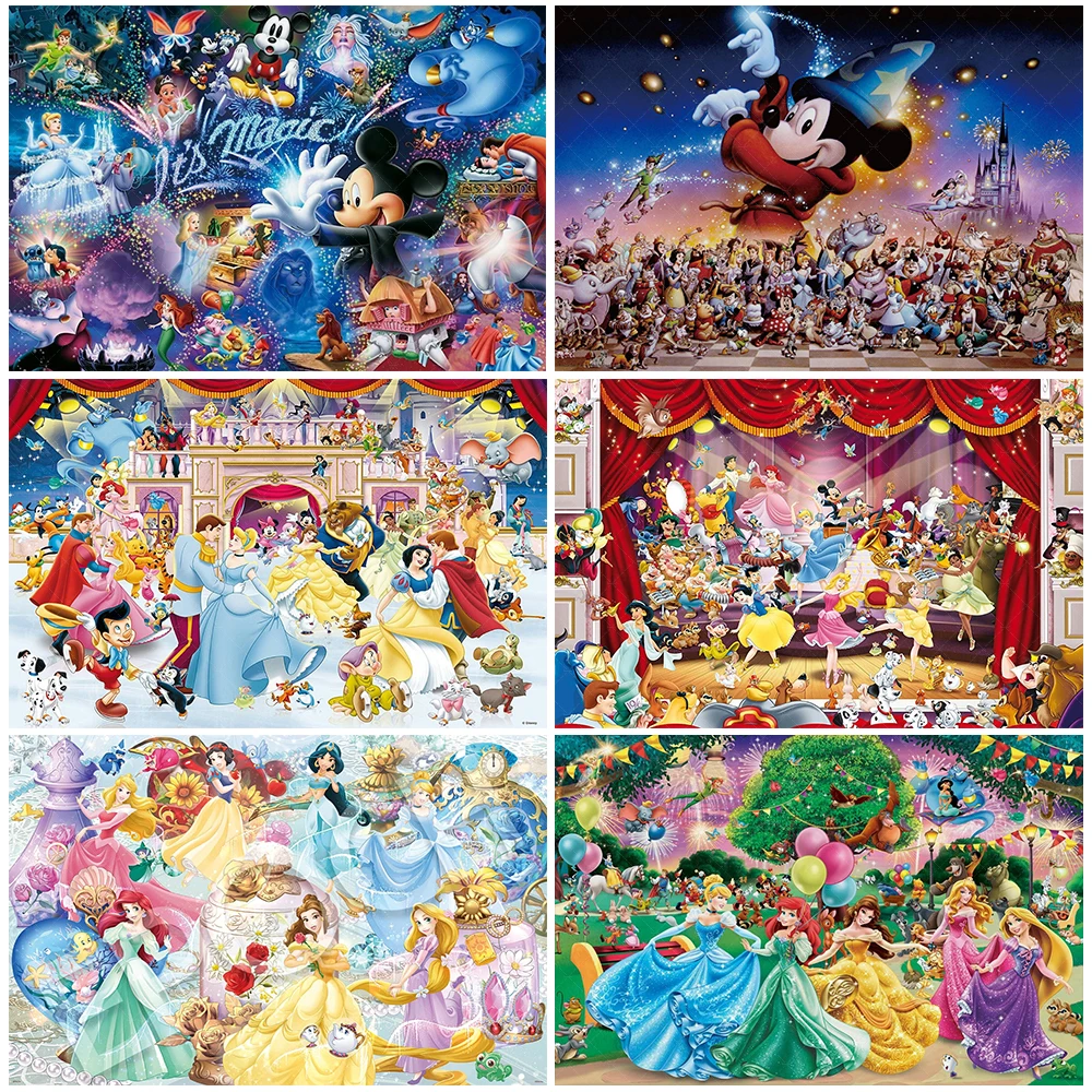 

Disney Cartoon Backdrop Mickey Mouse Princess Prince Elf Girl Birthday Party Decoration Supplies Kid Gift Photography Background