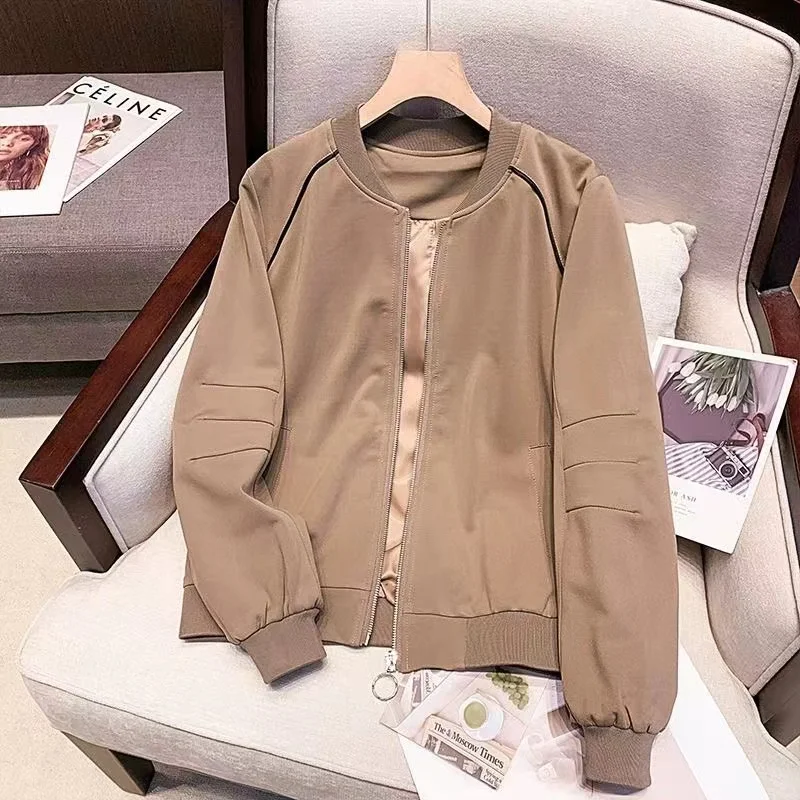 Lining Jacket Women\'s 2024 Spring Autumn New Coat Korean Baseball Uniform Outerwear Short Casual Fashion Overcoat Female Tops