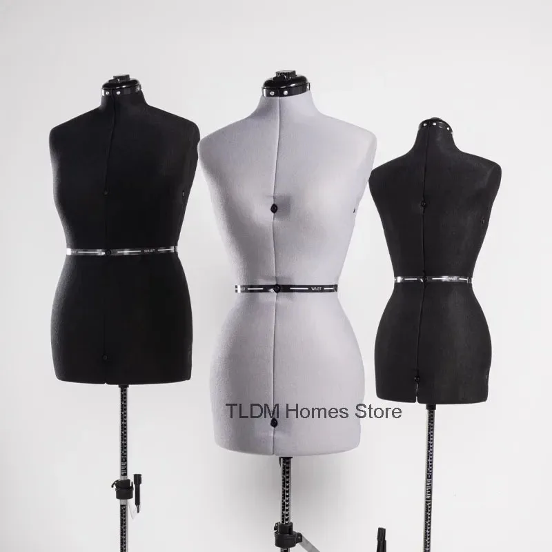 

Adjustable Size Female Upper-body Tailor Mannequins Clothing Design Tools Three-dimensional Cutting Female Model with Stand Z