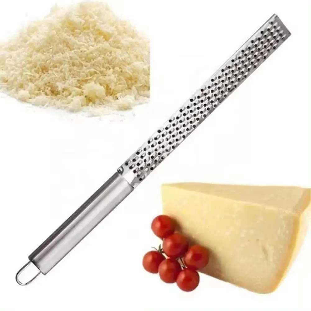 1pc Stainless Steel Long Handle Cheese Grater Cheese Baking Kitchen Gadget Zest Grater Lemon Grater Cheese G0r4