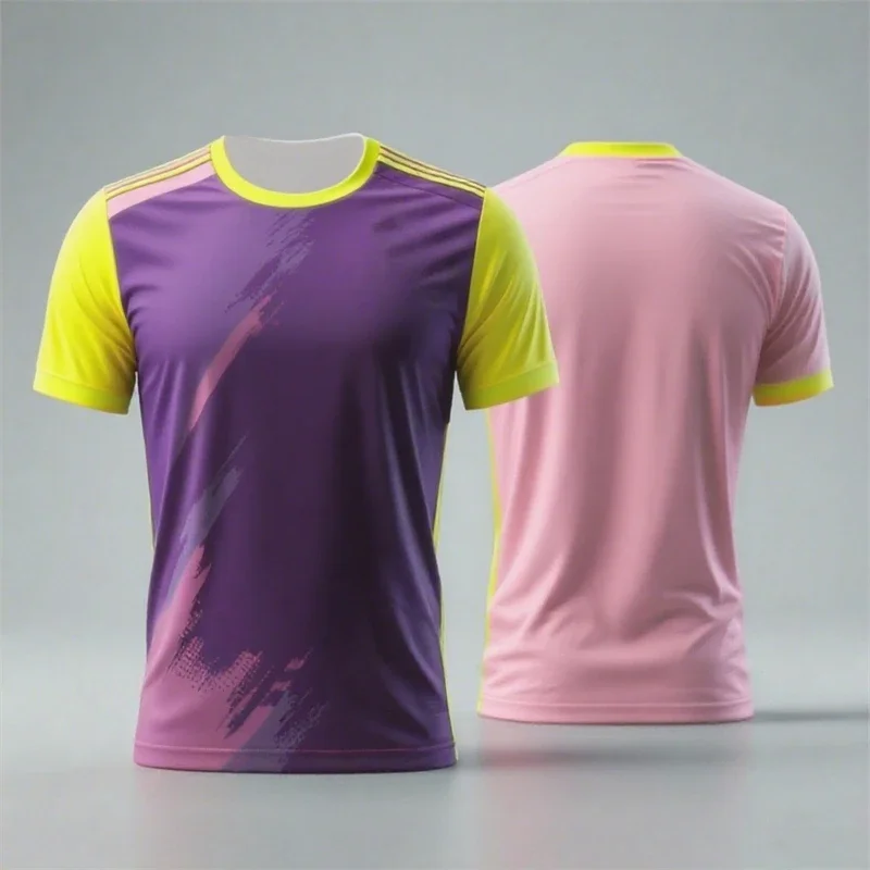 Simple Style Contrast Color Sports T Shirt Summer Casual Gym Fitness 3D Printed T-shirts Loose Breathable Running Tees Tops