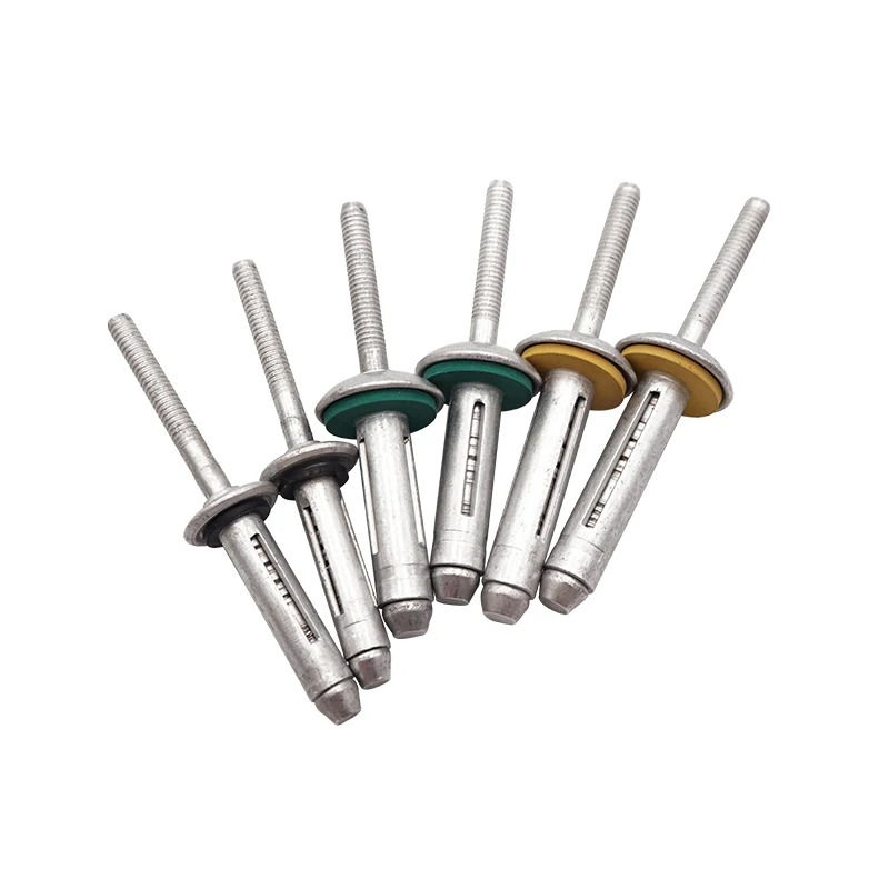 5056/7A03 All Aluminum Fold Type Bulbite Rivet with Washer 5.2mm/6.4mm 20/50/100/200/500Pcs for Soft/Plastic Materials