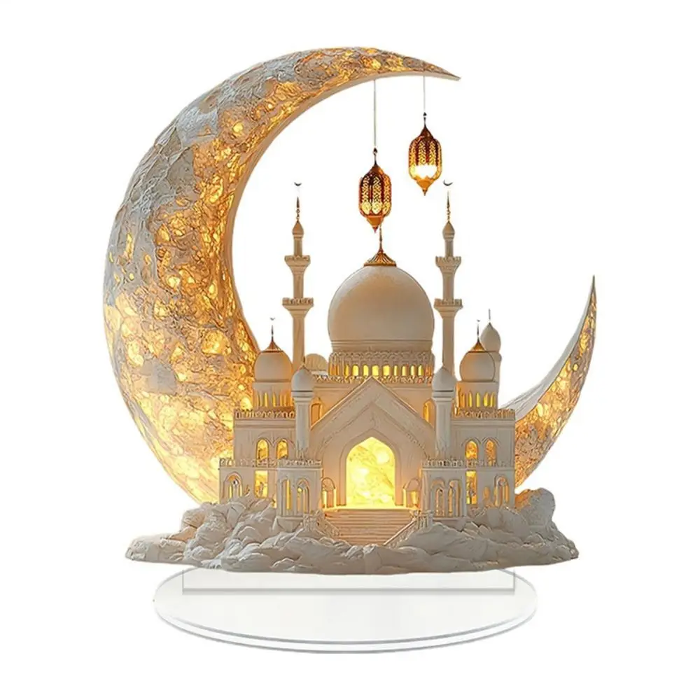 New 2D Ramadan Festival Acrylic Moon Castle 2025 Eid Al-fitr Mubarak Home Party Table Gifts Ramadan Decorations Ramadan Gifts