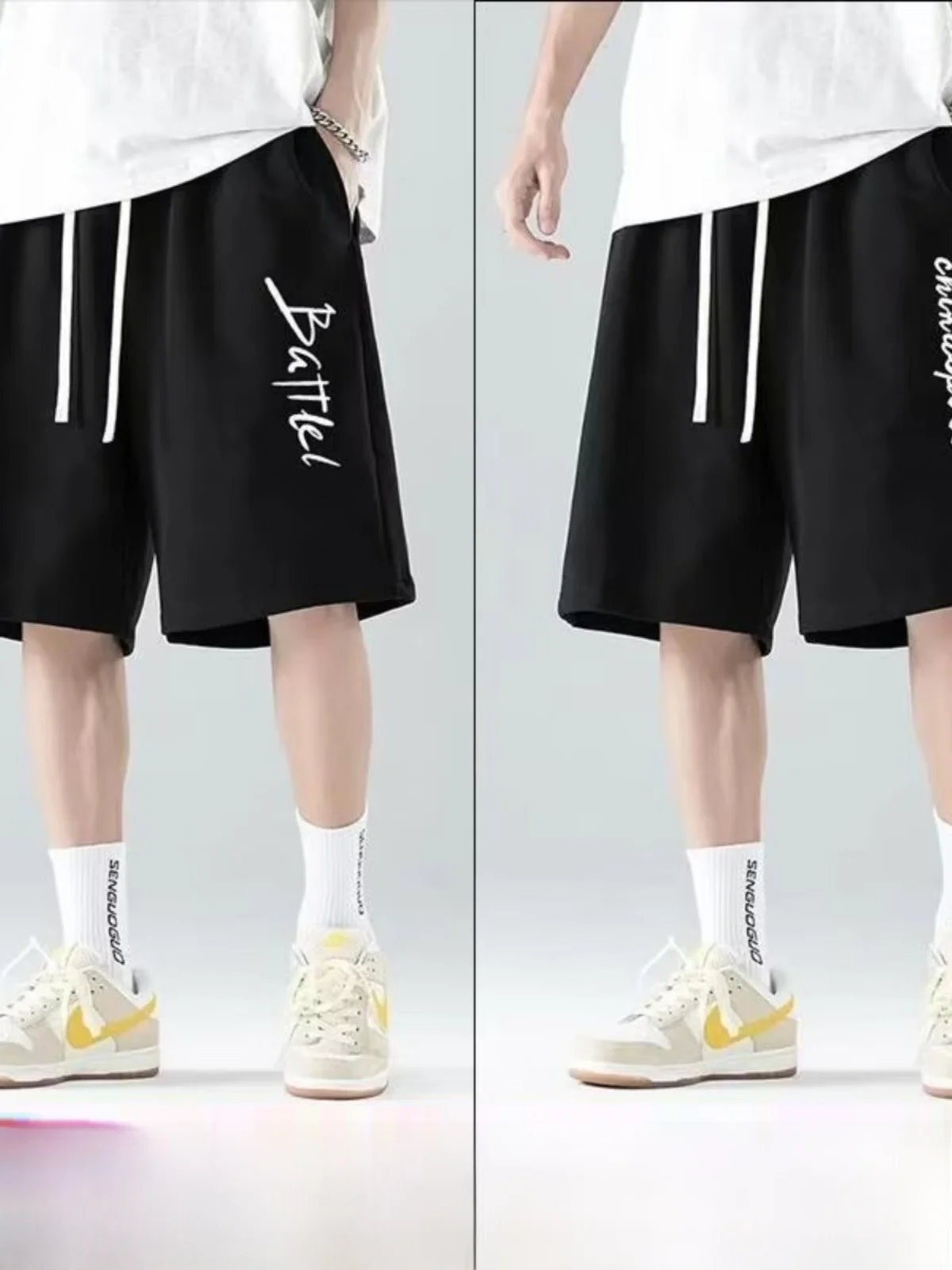 

Men's Summer New Style Short Casual Loose Thin Basketball Sport Five-Quarter Pants Breathable Comfortable Lightweight Trousers