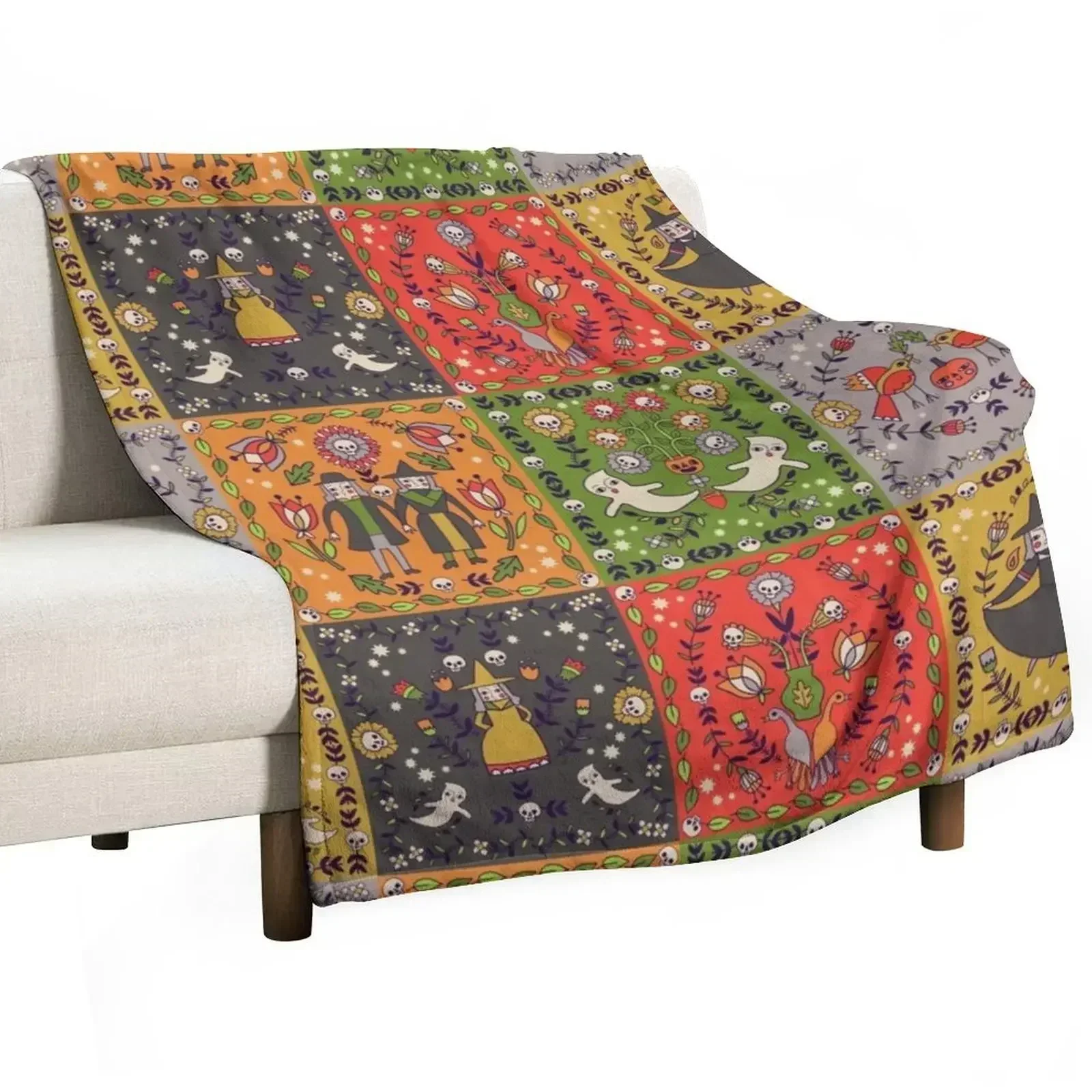 Dutch Squares Throw Blanket Beautifuls Travel Stuffeds Blankets