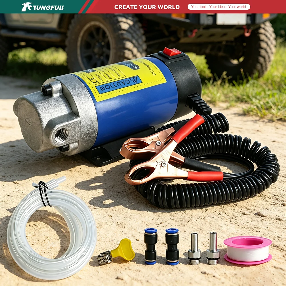 Portable 12V24V DC Engine Oil Transfer Pump Electric Fluid Diesel Suction Extractor Pump Vehicle Car Motorcycle Oil Change Kit