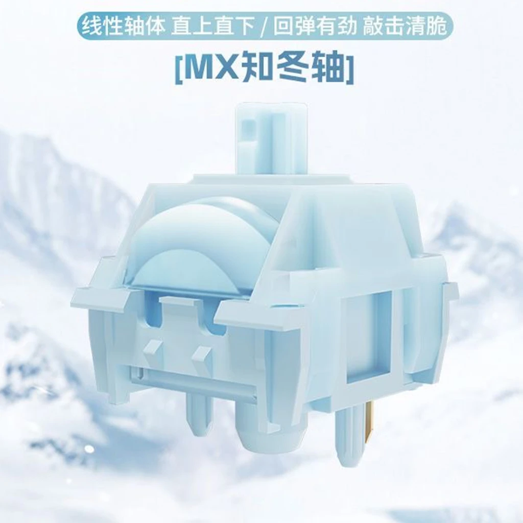 Kailh mx snowfall teclado mecânico interruptor linear 45g alta fidelidade mahjong som suave mx saber inverno interruptor de jogos lubrificação fina