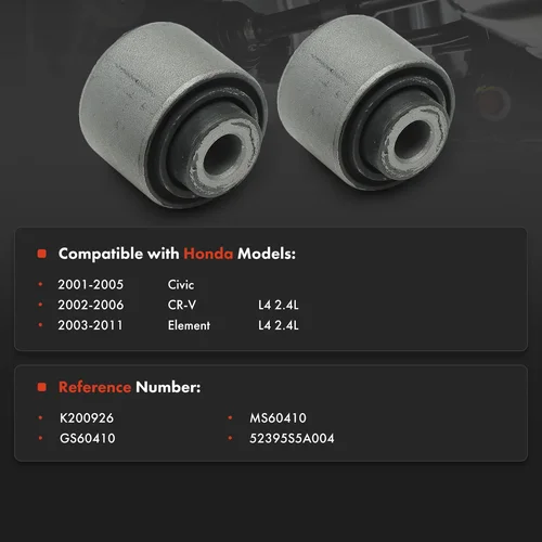 Imagen 2 del producto Buje del brazo de control exterior superior trasero de 2 piezas para Honda CR-V 2002-2006 Civic Element K200926, GS60410, MS60410, 52395S5A004