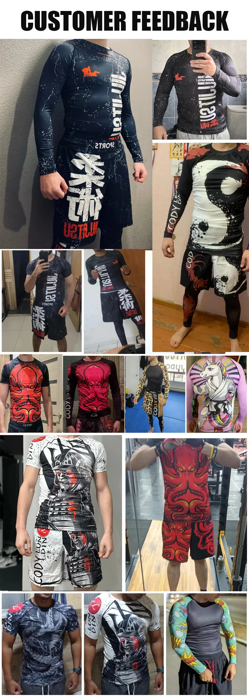 4 Pieces Cody Lundin Men Track suit  Jiu Jitsu Bjj Rash Guard Sets Compression Sportswear Male Printed Fitness Active Wear