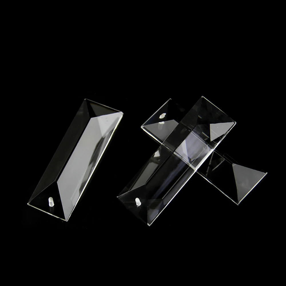 Trimming Triangle 1 Piece Crystal Clear Prism In 1 Hole/2 Holes Glass Chandeliers Pendants Parts Glass Lamp Drop Pendants