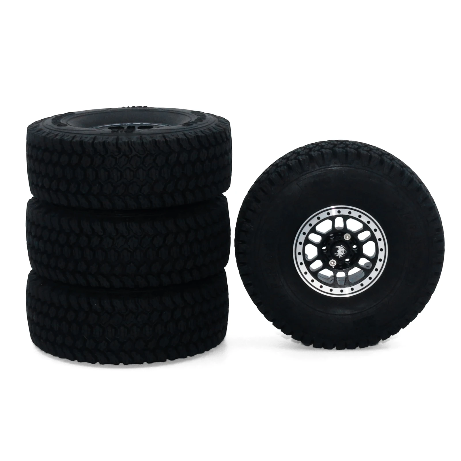 

1/10 Rc Climbing Car Metal Wheel Hub Tire Set 1.9inch Compatible with Axial Scx10 Iii/Trx-4/Gen8 (Axi03007/90046)