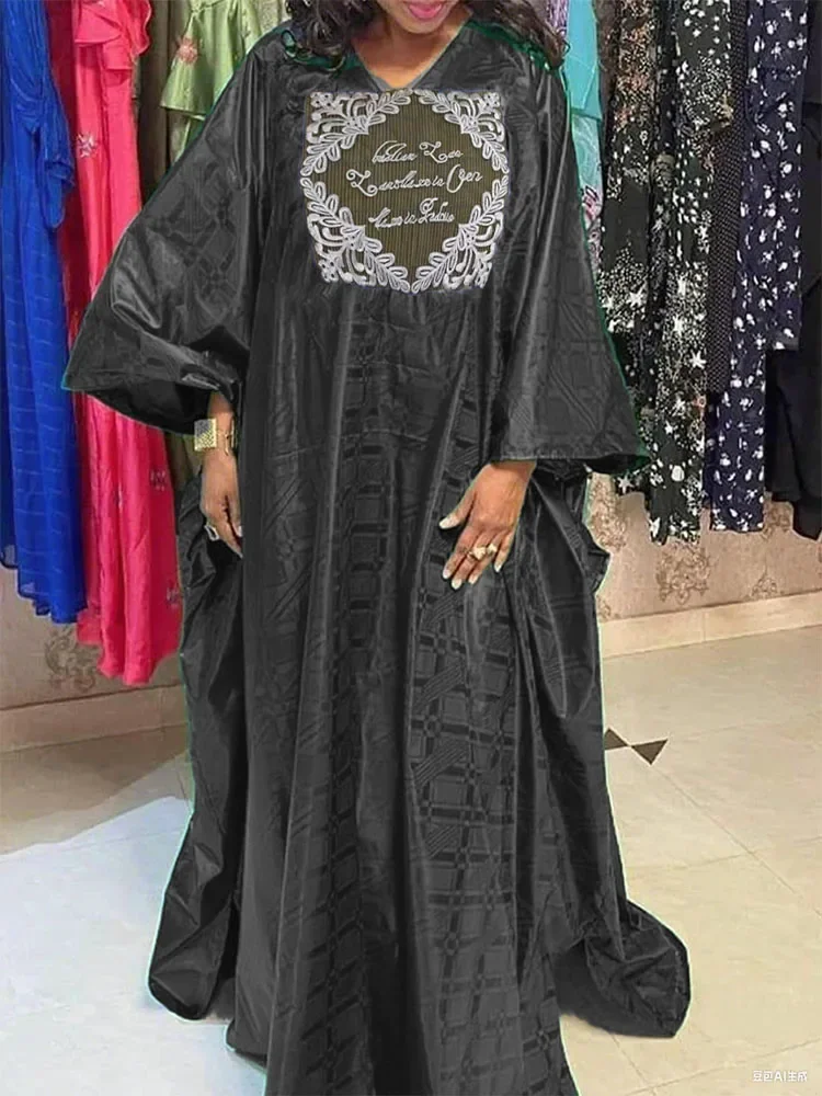 

Элегантное длинное платье макси из роскошного базина риш, африканское платье в стиле анкара, вечернее платье для женщин, для вечеринок, свадеб, стильное элегантное длинное платье