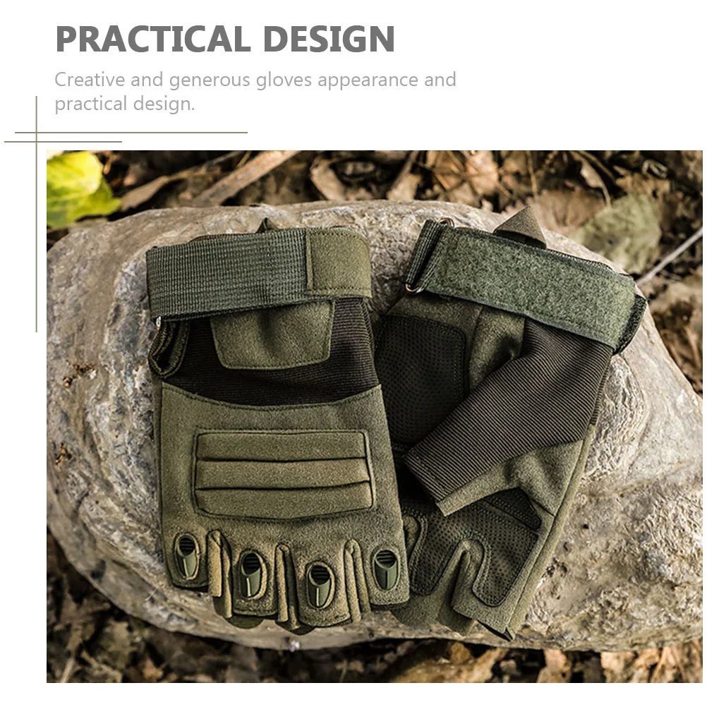 

1Pair Half Finger Gloves Weatherproof Skid Proof Unisex Warm Gloves for Bicycling Hiking Mountaineering Outdoor Fitness