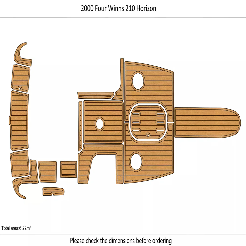 

2000 Four Winns 210 Horizon Cockpit Swim Platform 1/4”6mm EVA FAUX teak floor Mat SeaDek MarineMat Gatorstep Style Self Adhesive