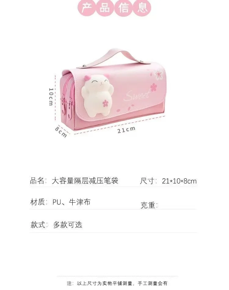 Beler Large Capacity Pencil Case with Two Adhesive Notepads Pencil Case