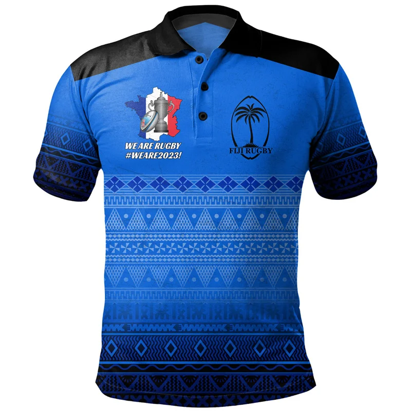 Harajuku 3D Fiji Rigby Flag Printing Polo Shirt BULA Fiji Pride Graphic Polo Shirts For Men Kid Fashion Cool Clothing Tops Polos