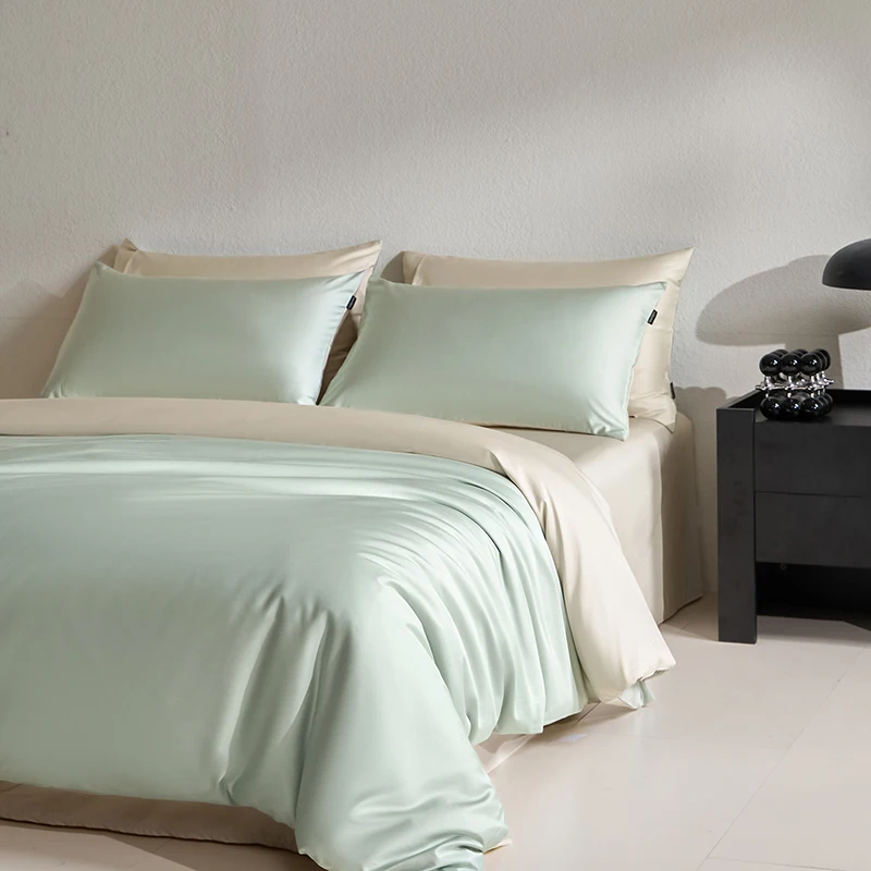 100% Cotton 4 Pcs Bedding Set High Quality Long Staple Cotton Silky Soft Duvet Cover Set Bed Sheet 2 Pillowcase Queen King Size