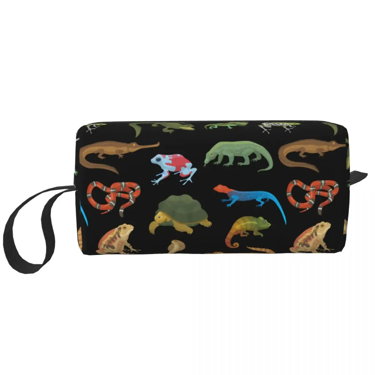 Custom Travel Lizard Chameleon Snake Turtle Crocodile Toiletry Bag Kawaii Cosmetic Makeup Organizer Beauty Storage Dopp Kit Case