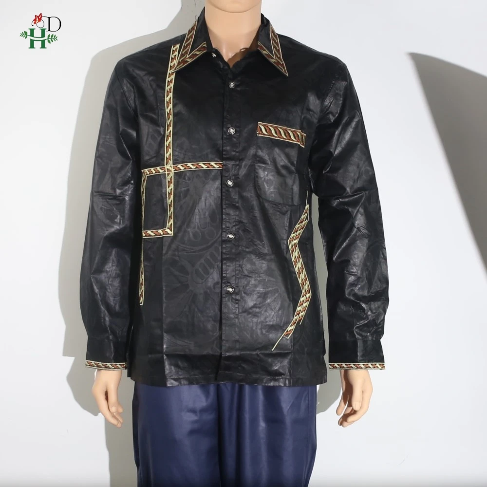 

H&D African Mens Clothing Traditional Ankara Dashiki Men Shirt Embroidery Shirt Fashion Print Bazin purple 2024