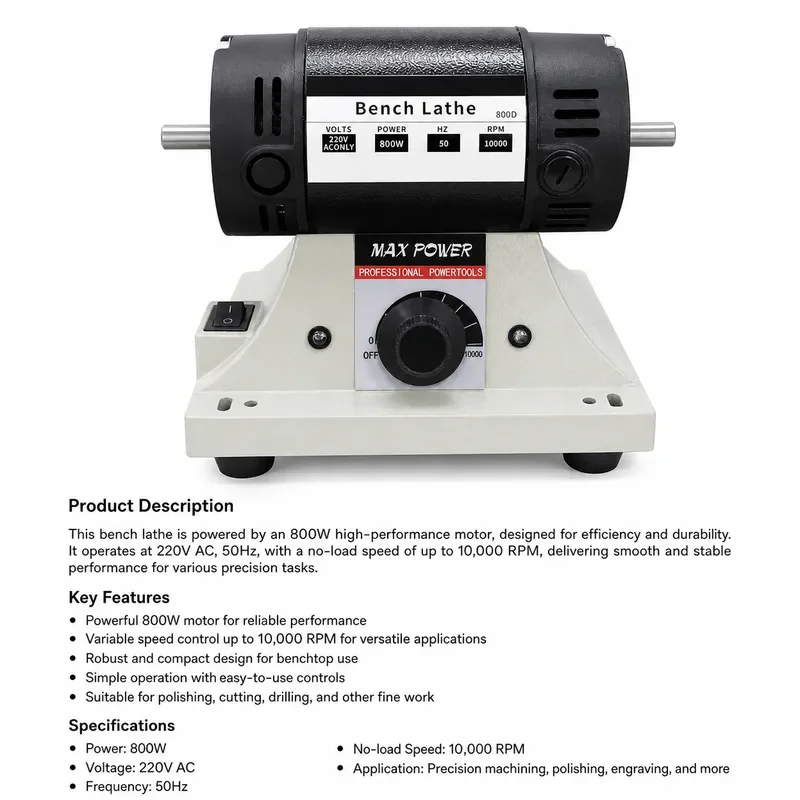 220V 800W Bench Grinder Electric Polishing Machine Woodworking Jade Carving Tool with 0.3-4mm Flexible Shaft Handle