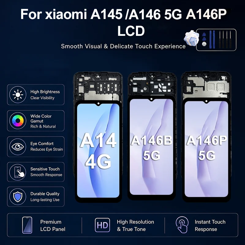 AAA+ For Samsung Galaxy A14 LCD A145 Display Touch Screen SM-A145F For Samsung Galaxy A146B LCD A146P Replacement Repair Parts
