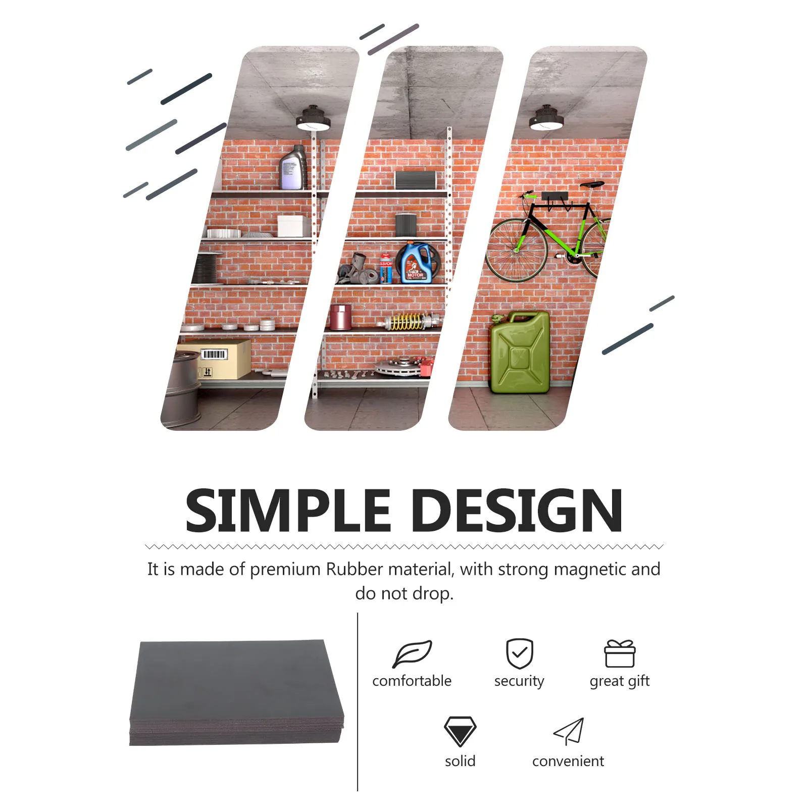 

32Pcs Fake Magnetic Window Panels Black Rubber Strong Magnetic Outdoor Use Car Garage Door Decoration Uv Resistant