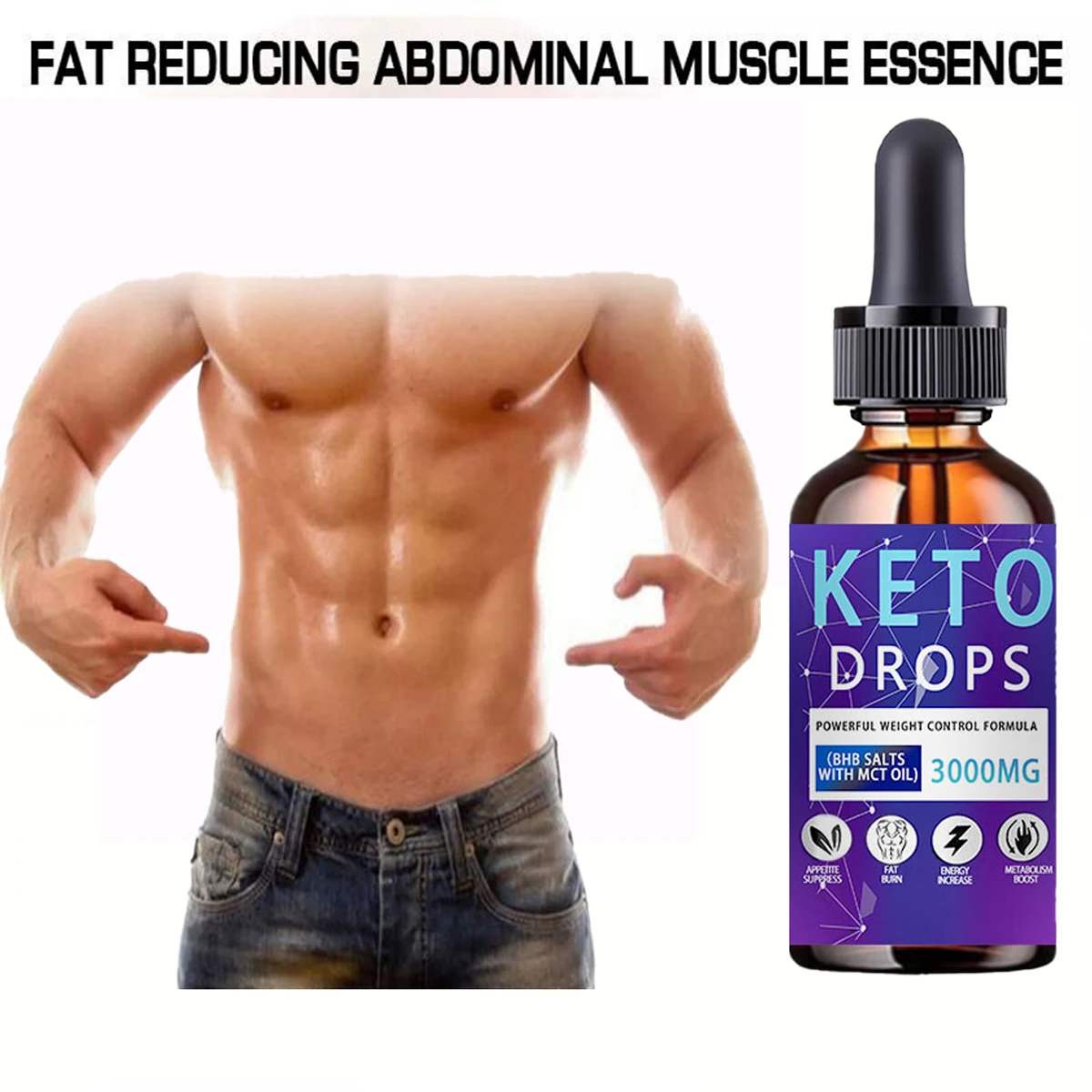 Fat reducing abdominal essence contains BHB salt and MCT oil, which is 100% natural and promotes metabolism