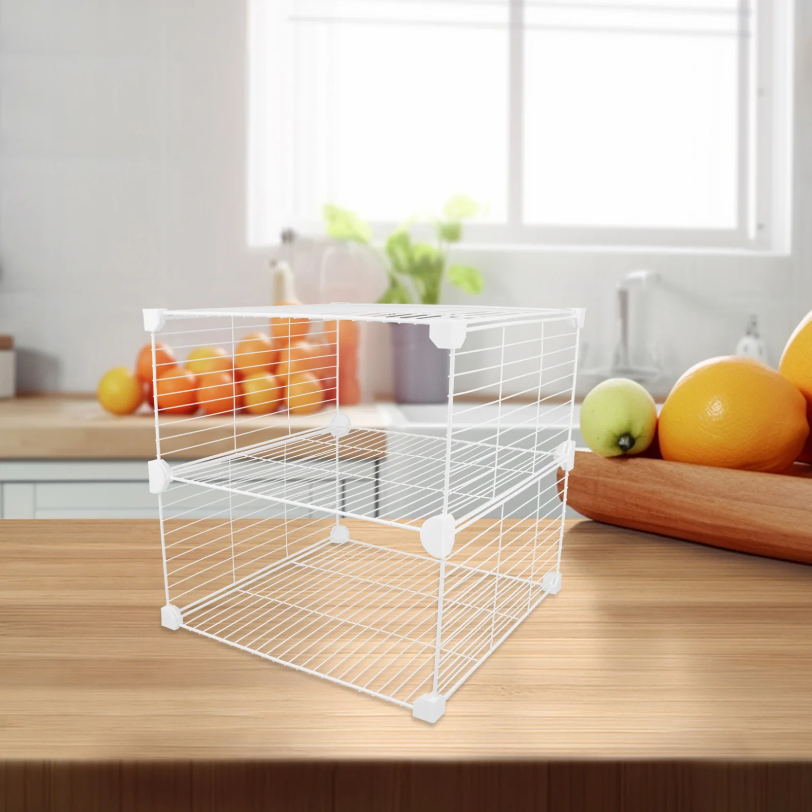 

1Set Freezer Wire Shelf Dividers Metal Organizer Rack 37x37x36cm Refrigerator Cabinet Storage Drawer Partition