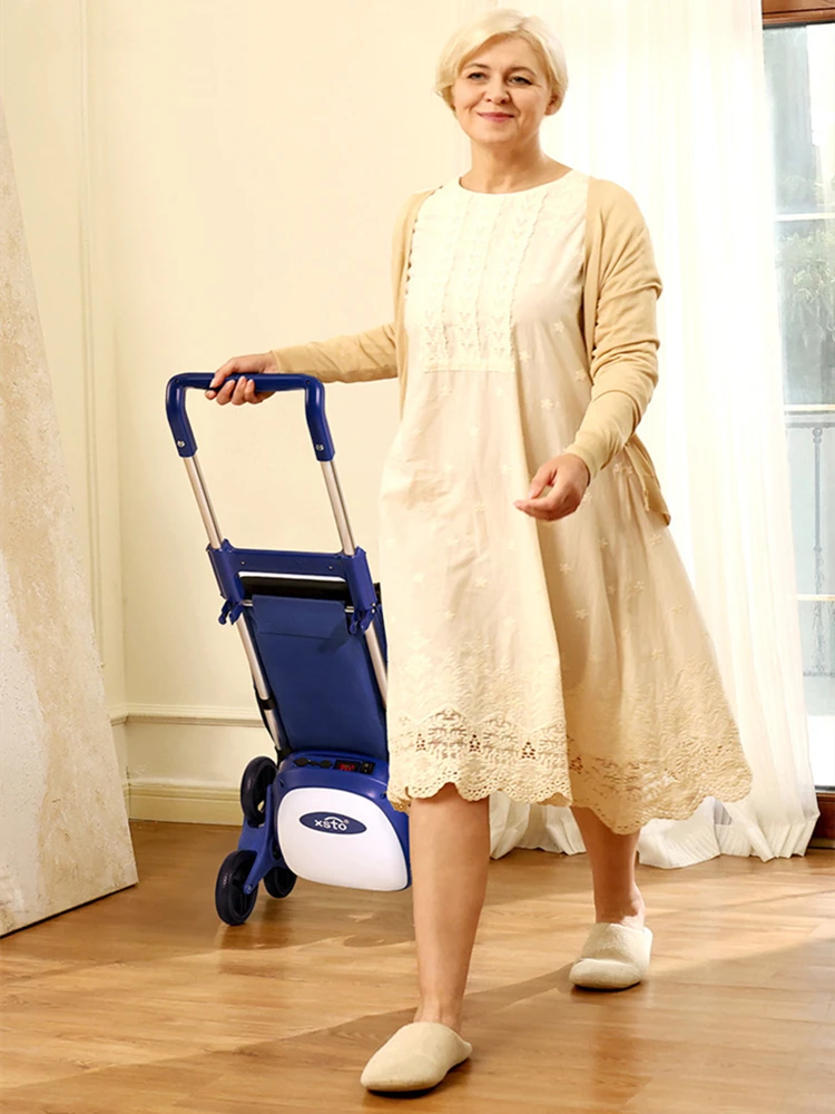 Compact Portable Hand Cart, Electric Stair Climber Shopping Cart, Foldable Home Stair Climber for Seniors