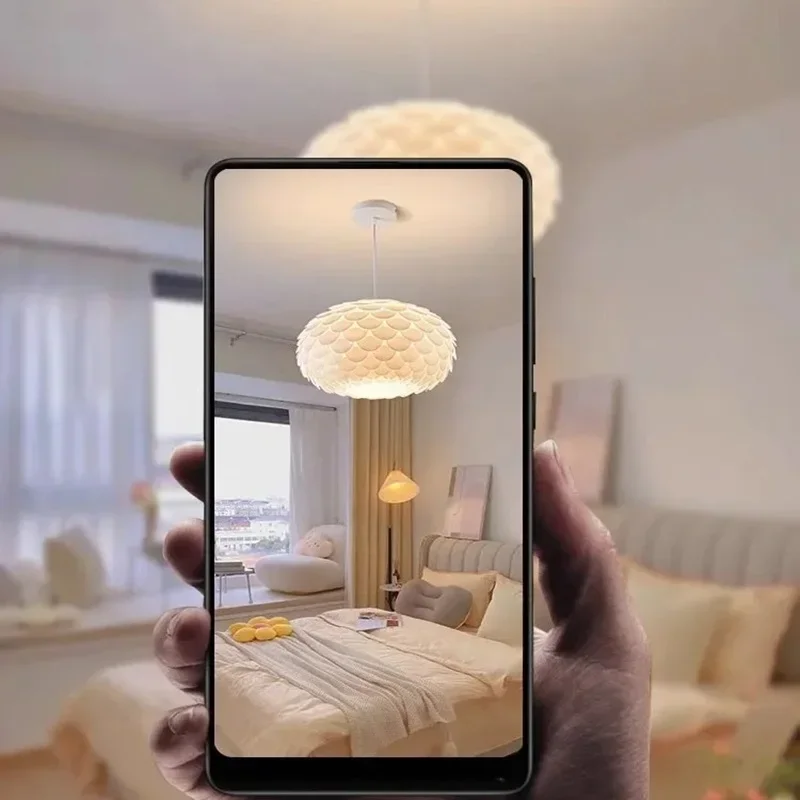 LED Pendant Lamp Creative Fish Scales 3-colour light change Chandelier Lamps Modern Fashion Decor For Bedroom Living Room Led