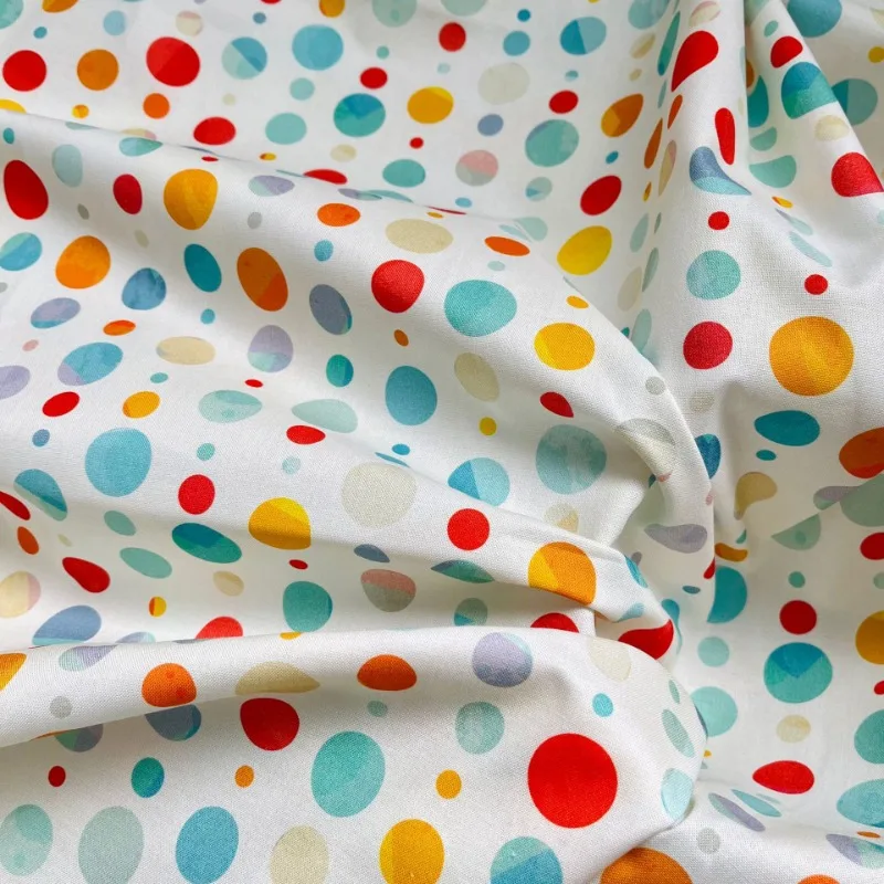 

Colorful Polka Dots Digital Fabric New Chinese Style Children's Shirt Hanfu Designer Clothing Material Sewing Accessories