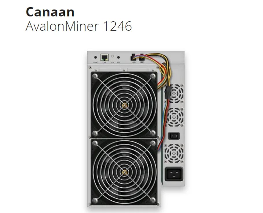 USED Avalon 1246n Miner 93T With Power Supply BTC BTH Miner Machine Asic Miner1246 PK Antminer S19 Pro T19 Pro K7 L7 D7