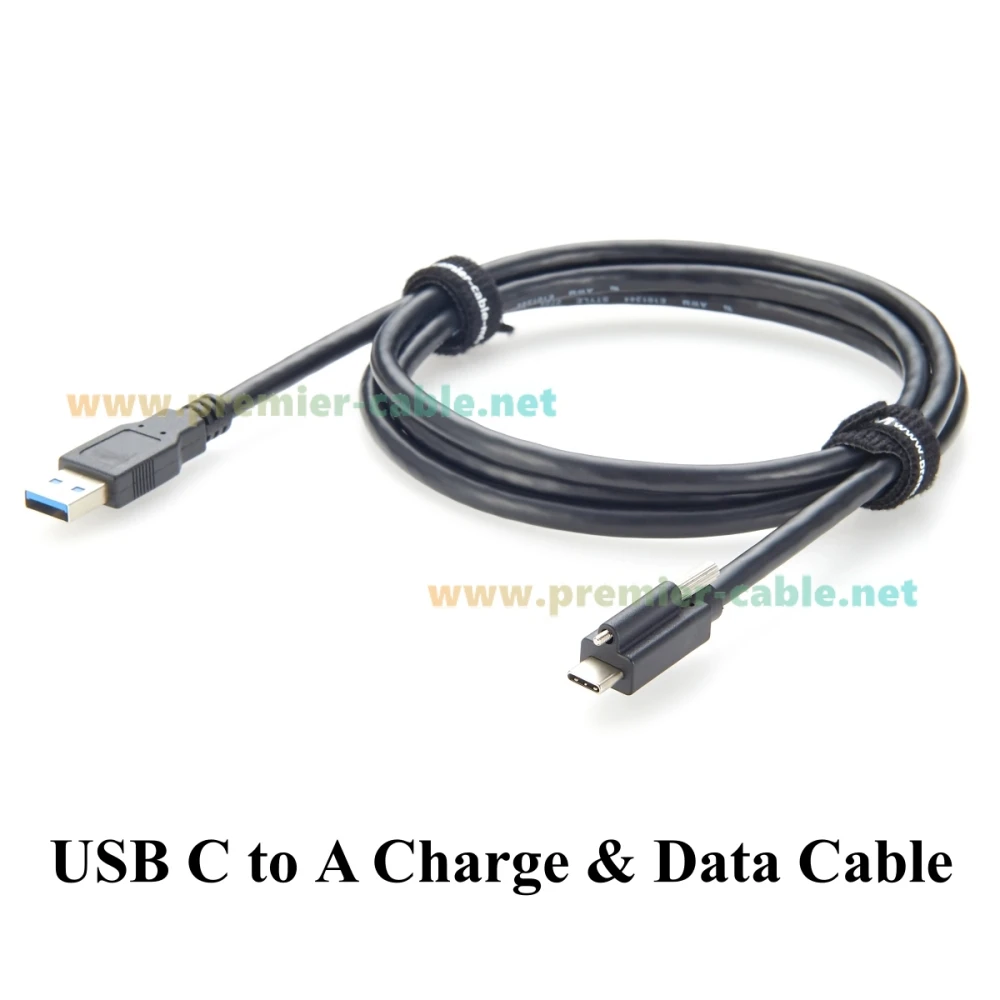 USB 3.1 C ذكر إلى USB 3.0 كابل ذكر مع قفل برغي واحد 5 جيجابت في الثانية لوحة جبل USB 3.1 Gen1 Type-C إلى كابل شحن وبيانات